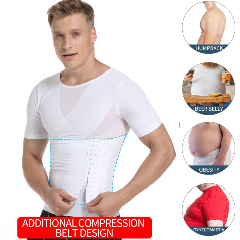 Fajas Para Hombres Faja Reductora De Hombre Body Shaper Tummy Control Tee Shirt gallery