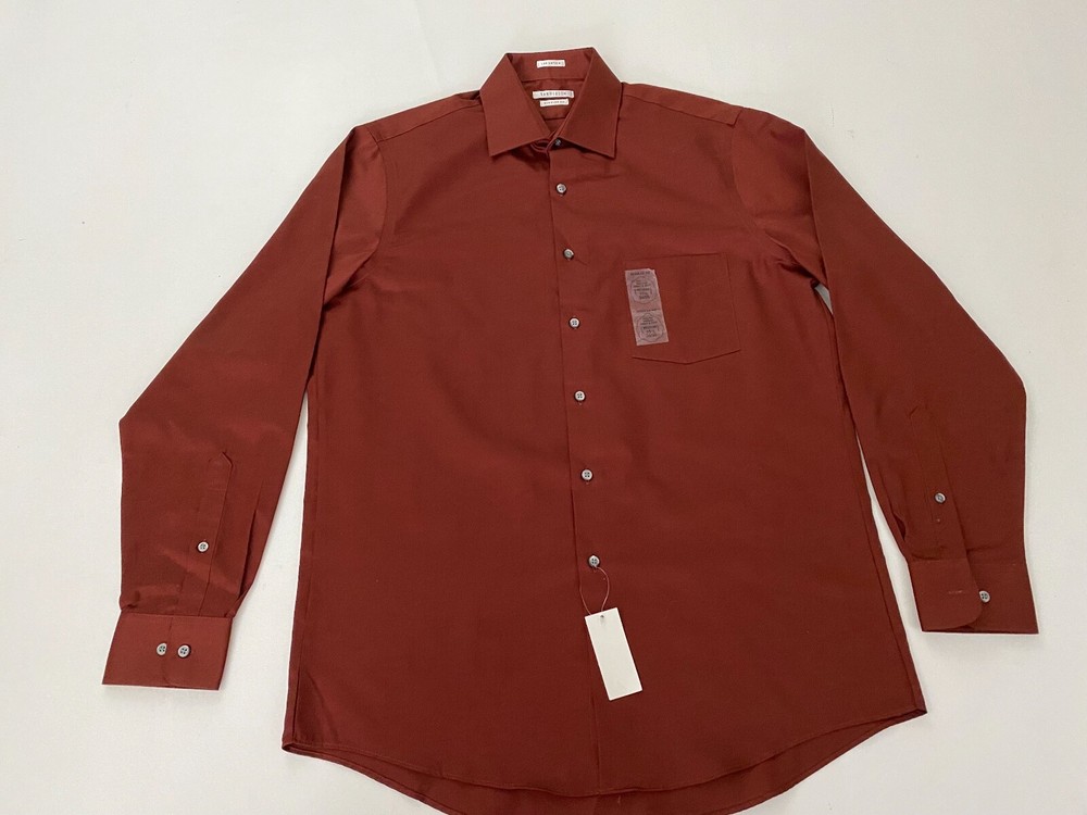 Van Heusen Flex Collar Slim Fit Button Down Shirt Red Size 15 1/2 34/35