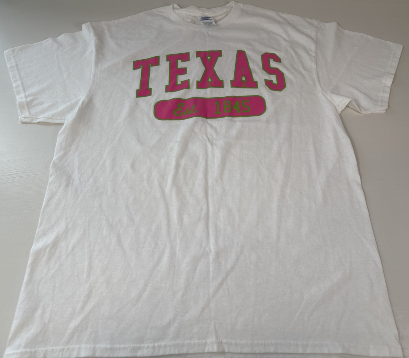 Delta Pro Weight Texas T-shirt Unisex Short Sleeve White Size Large gallery