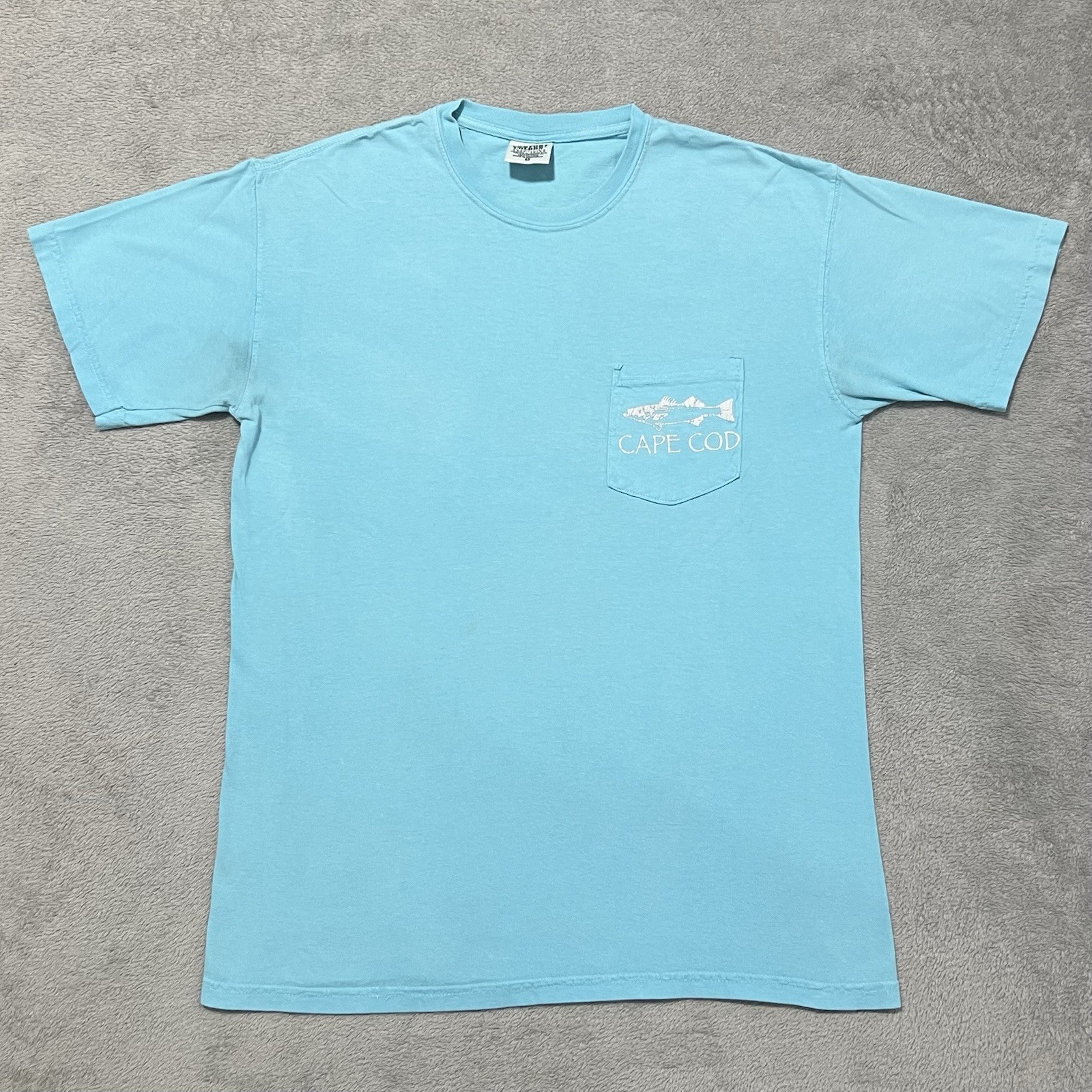 Cape Cod Shirt Mens M Blue Fish Pocket Graphic Short Sleeve Comfort Colors Tee gallery