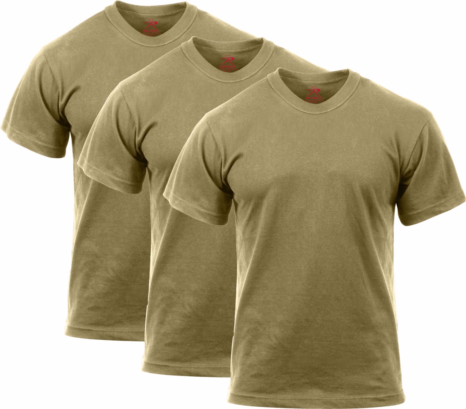 3 PACK -Coyote Brown Official AR 670-1 US Army Compliant Solid Military T-Shirts gallery