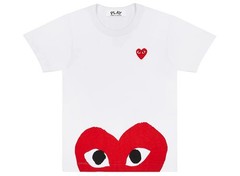 COMME DES GARCONS CDG PLAY HALF HEART TEE AZ-T034-051-1. ***FREE SHIPPING***