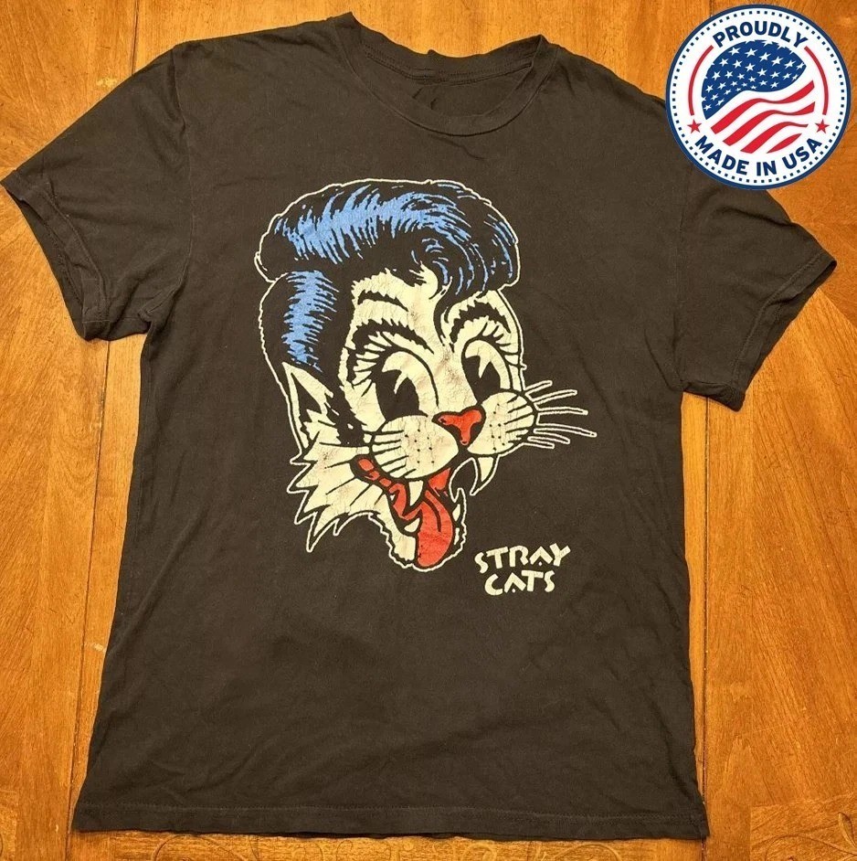 NEW!! Stray Cats 40th Anniversary Tour Cotton T-Shirt PP2304