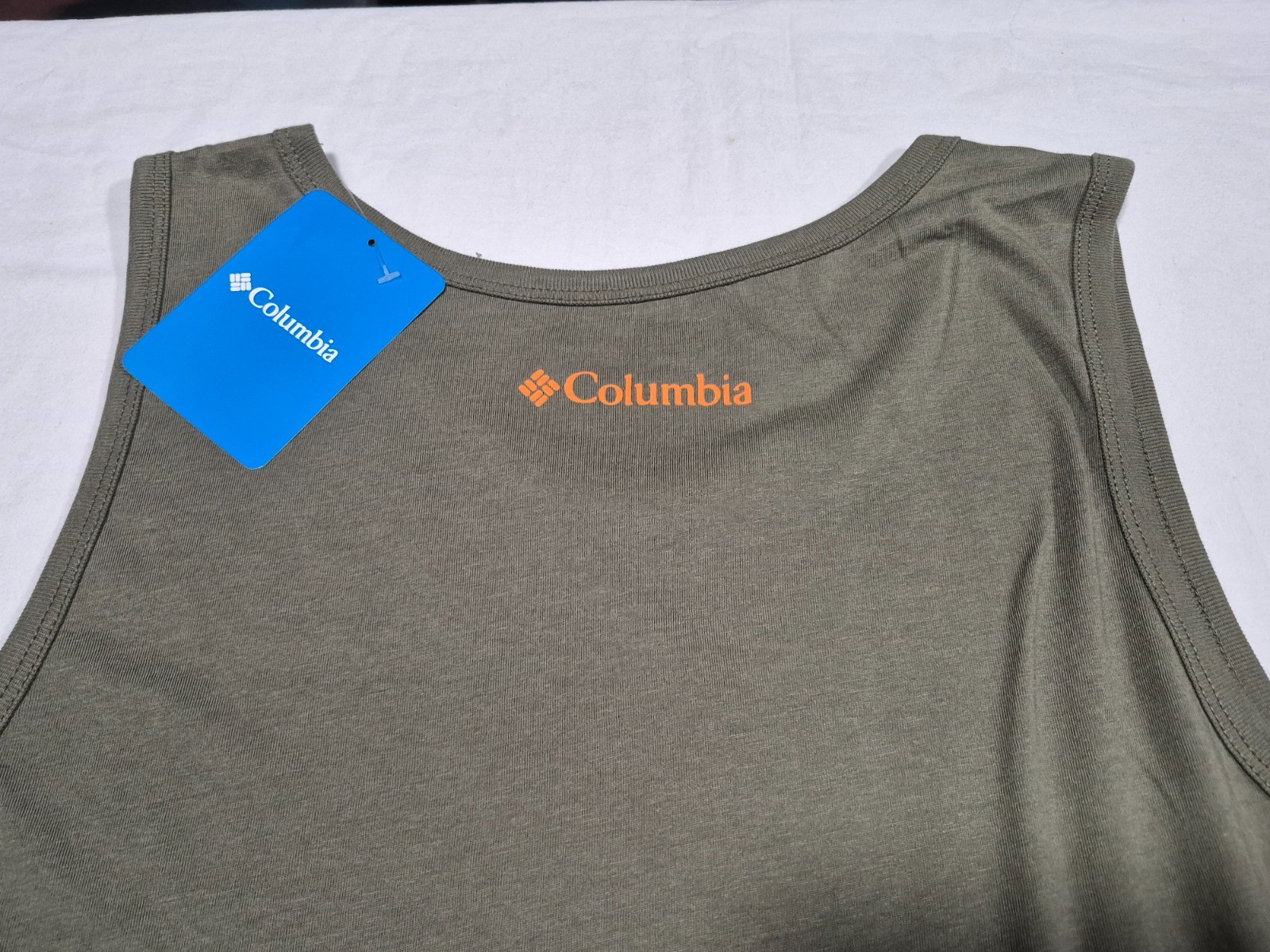 Columbia Men's Outdoor Graphic Tank Top Olive green Sleeveless Sports SZ Large gallery