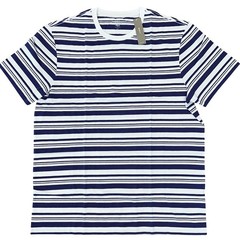 NWT J. Crew Men’s Navy Pulse & White Stripe Cotton Crewneck T-Shirt – SIZE M