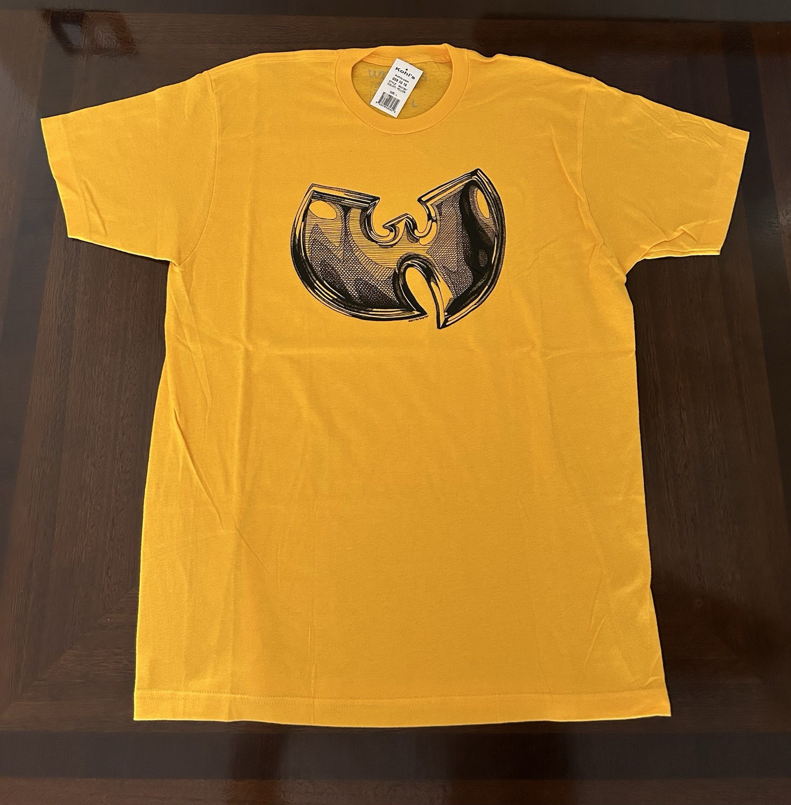 Wu-Tang Clan T-Shirt Graphic Print Rap Tee Yellow Adult Size Large
