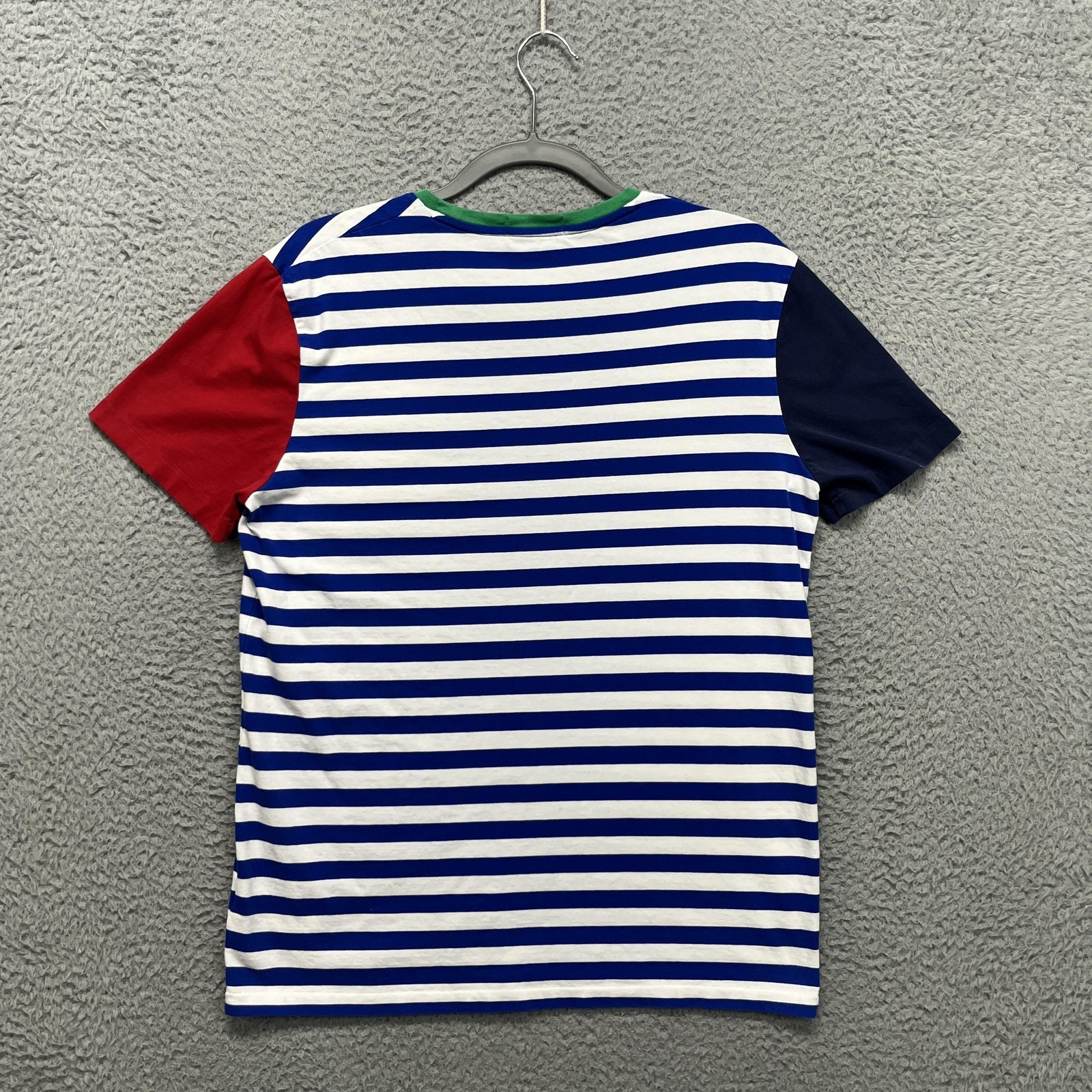 Polo Ralph Lauren Shirt Mens Medium Blue White Stripe Pocket Ringer Tee gallery