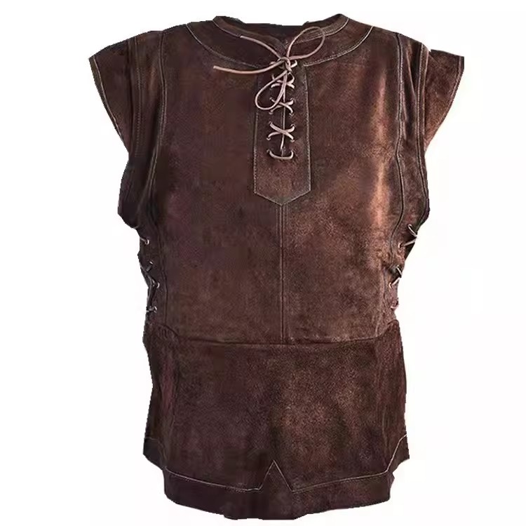 Men's Medieval Vintage Steampunk Vest Renaissance Sleeveless Costume Shirt Prop gallery