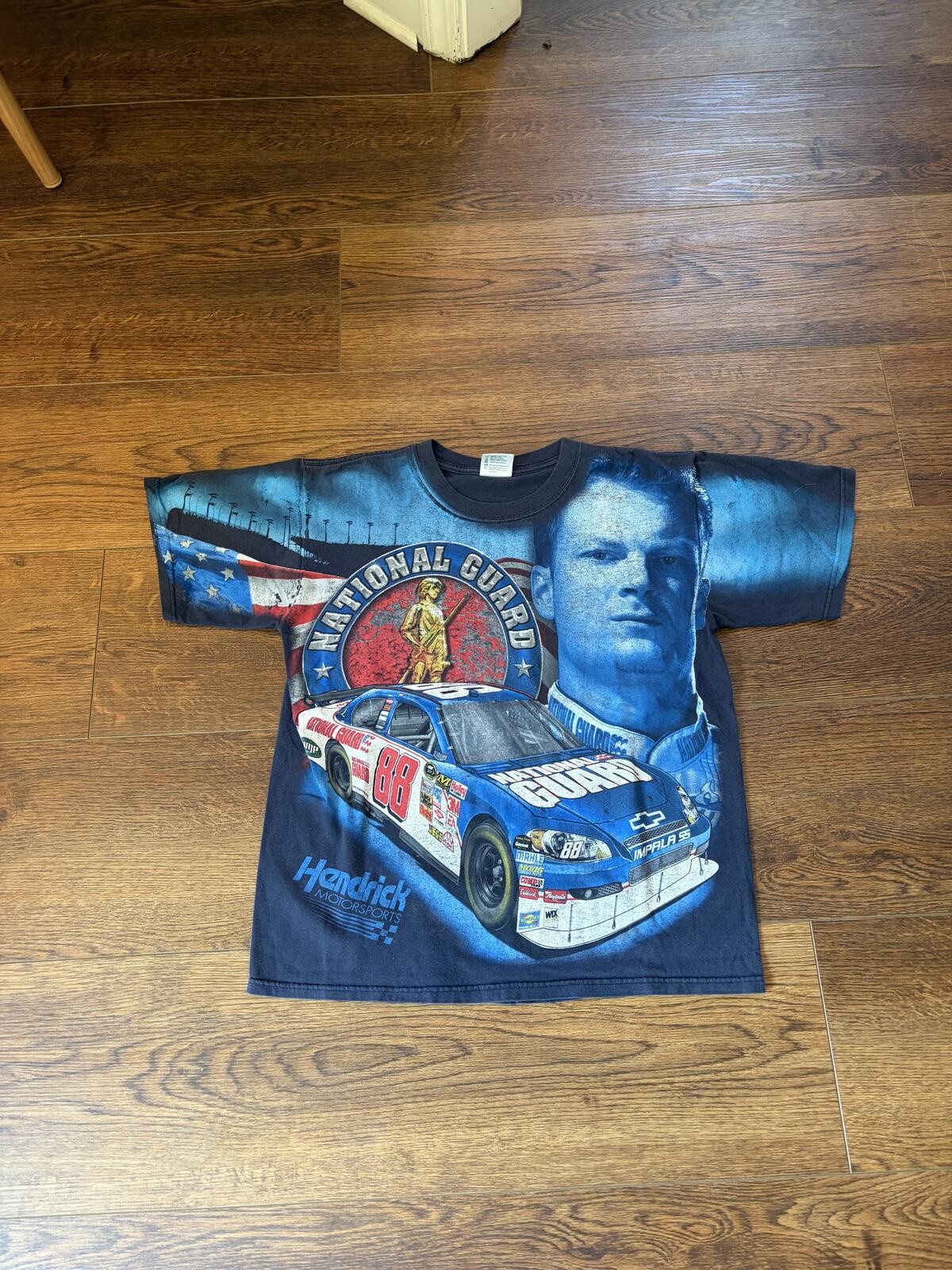 Vintage 00s race car aop Dale Earnhardt Jr. National Guard Tee gallery