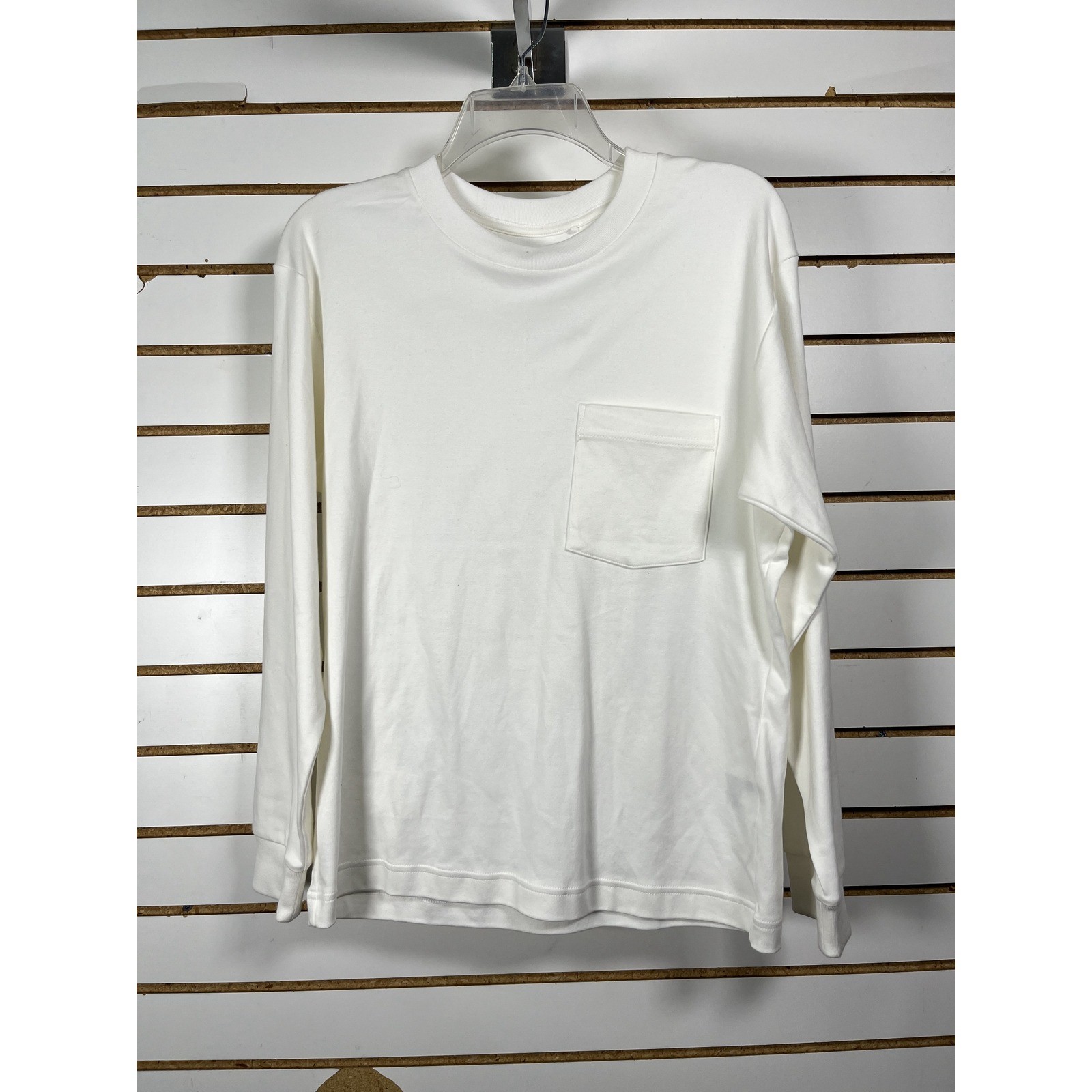 Uniqlo U Crew Neck Long Sleeve T Shirt White Pocket Size 13 gallery