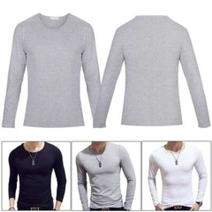 Men Casual Long Sleeve Basic T-shirt Slim Thermal Undershirt Muscle Top Milksilk