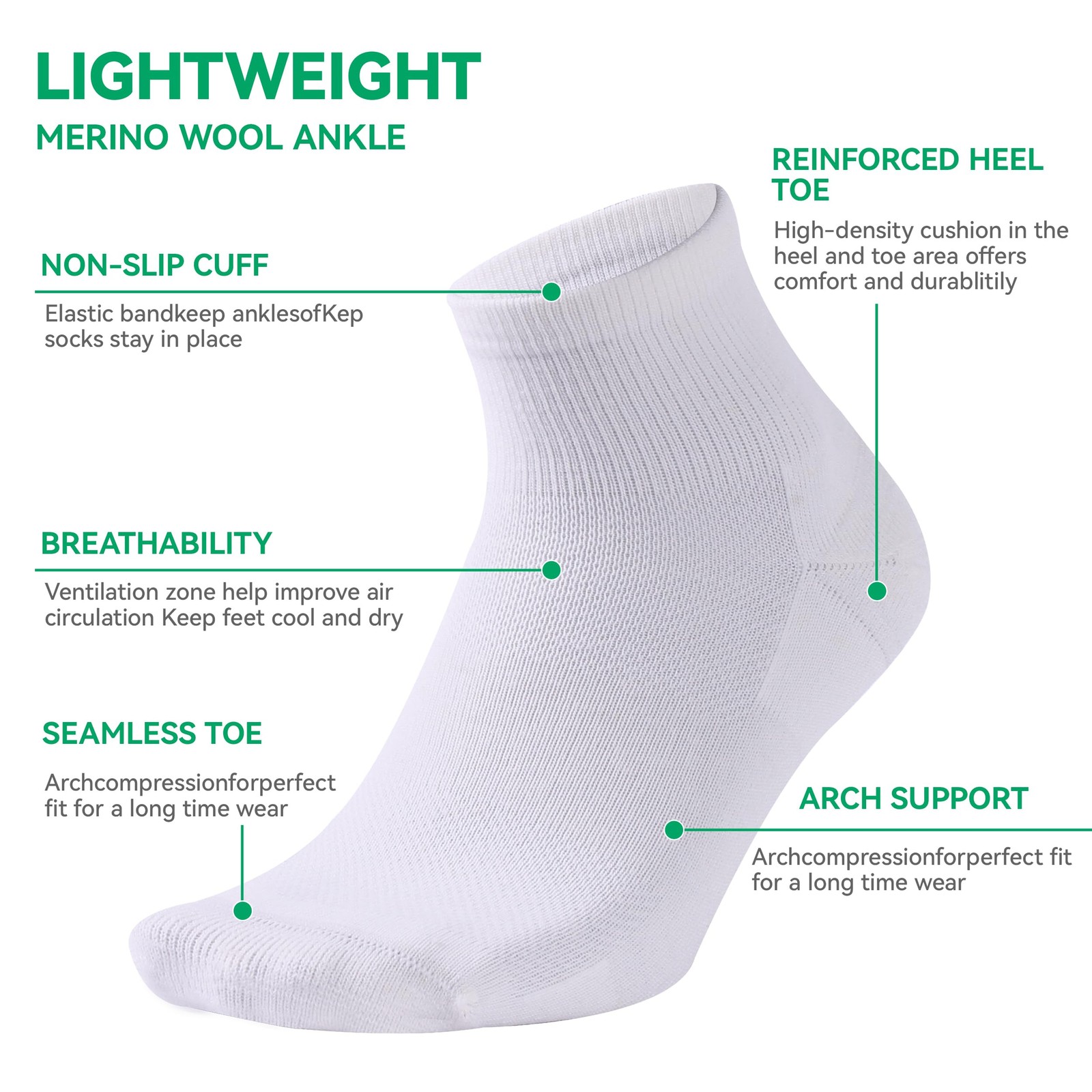 RZTT 90% Merino Wool Socks for Men 90% Merino Wool Socks Quick Dry Athletic L... gallery