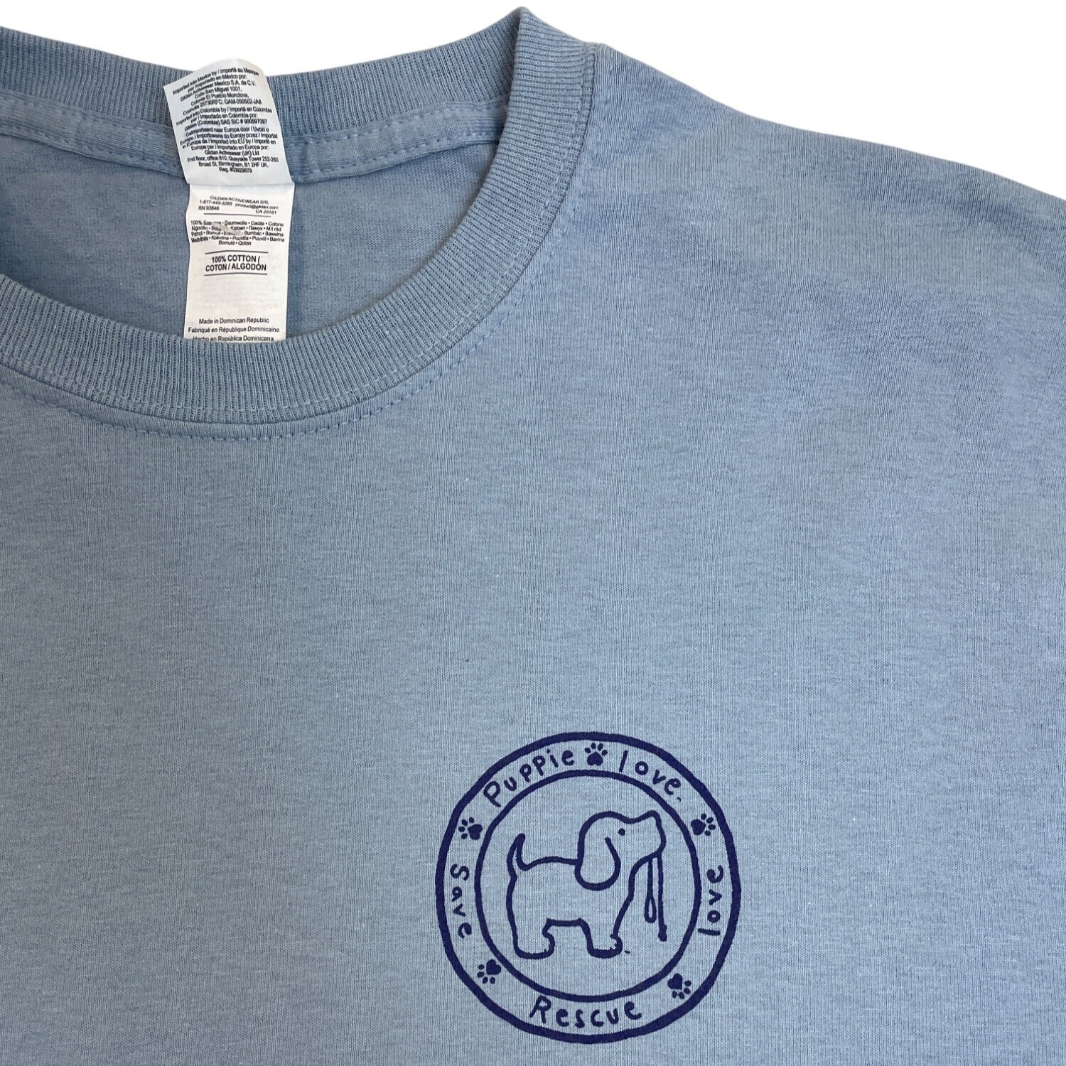 Puppie Love Dog Graphic T-Shirt Blue Men Gildan Ultra Size M - New gallery