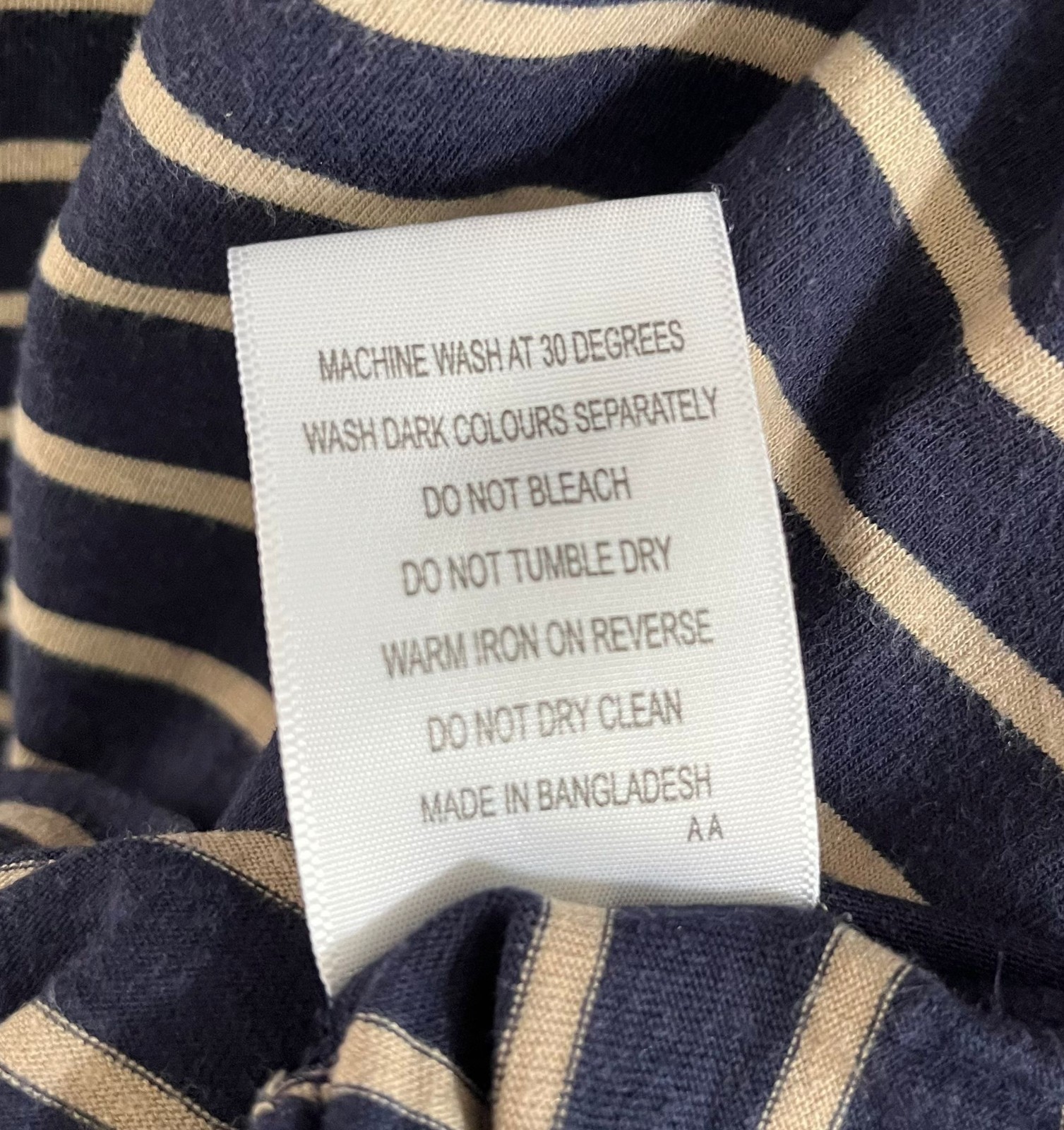 Luke Sport Men's Navy Beige Striped T-Shirt Large Crew Neck Cotton Modal gallery