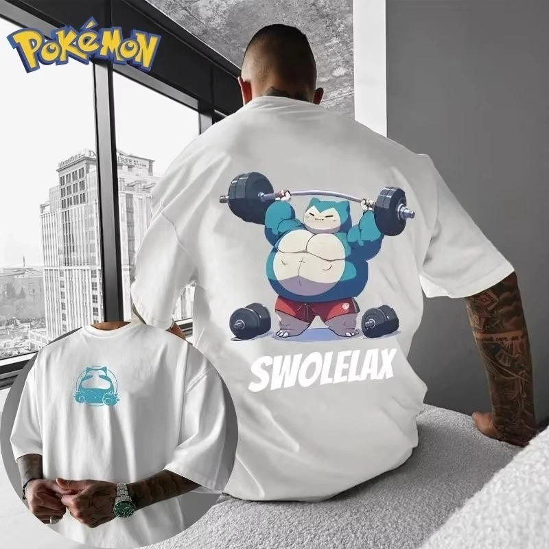 Pokemon Snorlax Swolelax Oversized Jersey T-Shirt Bodybuilder Powerlifting Gym 🔥 gallery