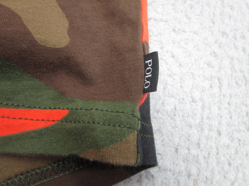 Polo Ralph Lauren Shirt Mens Small Green Orange Camo Cotton Crewneck Tee gallery