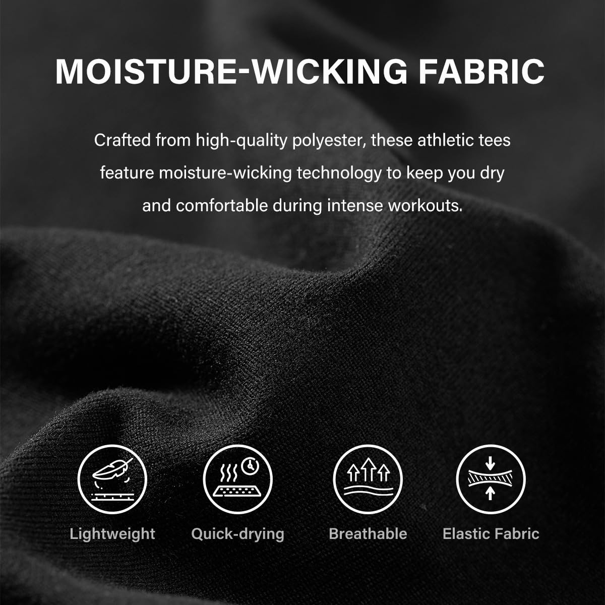 Men's Quick Dry Gym T-Shirts Multipack Workout Short Sleeve Shirts Athletic R... gallery