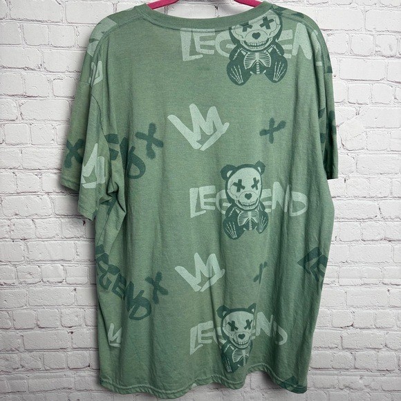 Hustle Legend creepy bear graphic tee men's size 3XL retro streetwear rare gallery