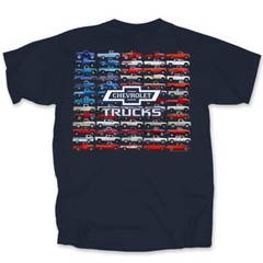 Chevrolet Chevy Trucks American Flag Men’s T-Shirt Silverado Official Licensed