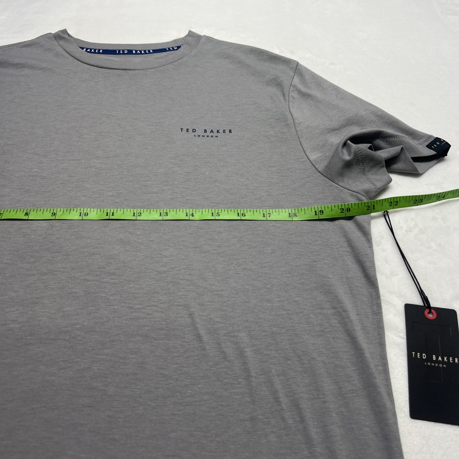 NWT Ted Baker Mens S London Logo Tee Lounge T-Shirt Gray Short Sleeve Spell Out gallery