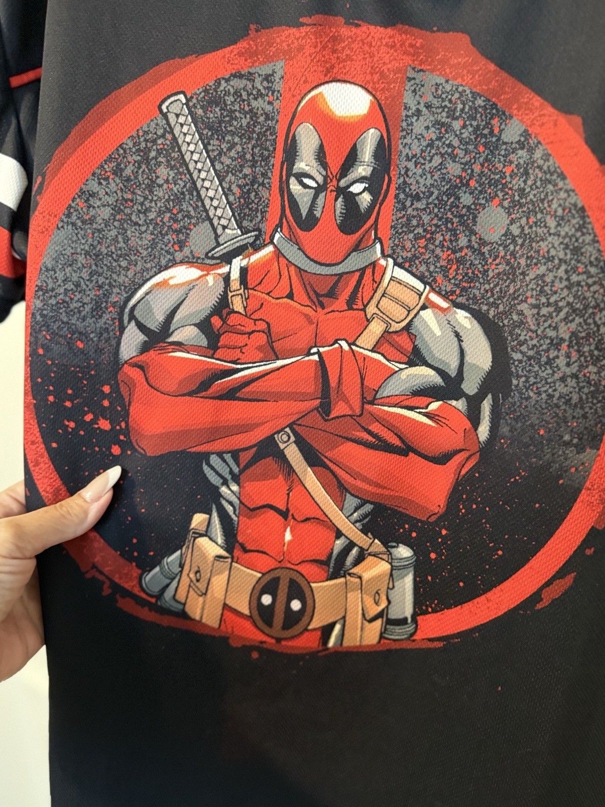 Deadpool Marvel's Themed Jersey Collectors Edition Men's Size Large Black Red gallery