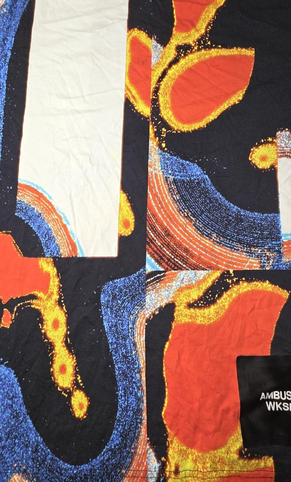 $521 Ambush Men's Black Cotton Multicolor Short Sleeve Crewneck T-Shirt Size L gallery