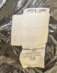 Jack & Jones Don’t Quit Short Sleeve Black Crew Neck T-Shirt Mens Medium New