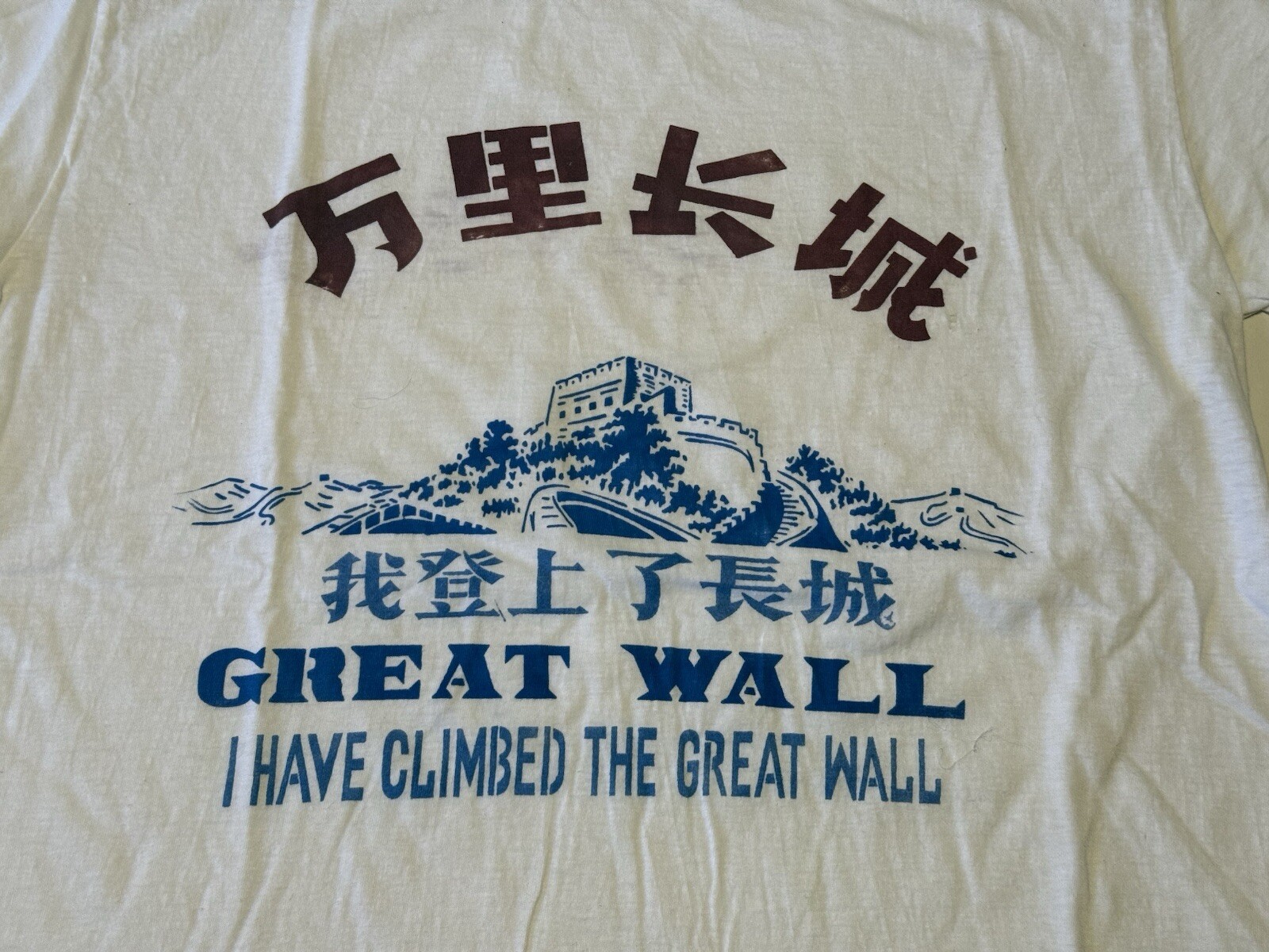 VTG 80s Champion Products Japan T-shirt Great Wall Of China Travel Souvenir L gallery