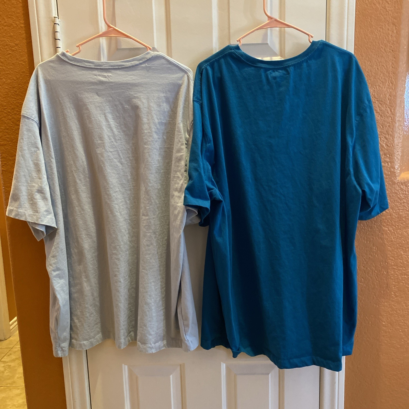 S/2 ST JOHNS BAY T- SHIRT MENS 3XLT Big & Tall Lt. Blue & Blue Pocket Cotton L-1 gallery
