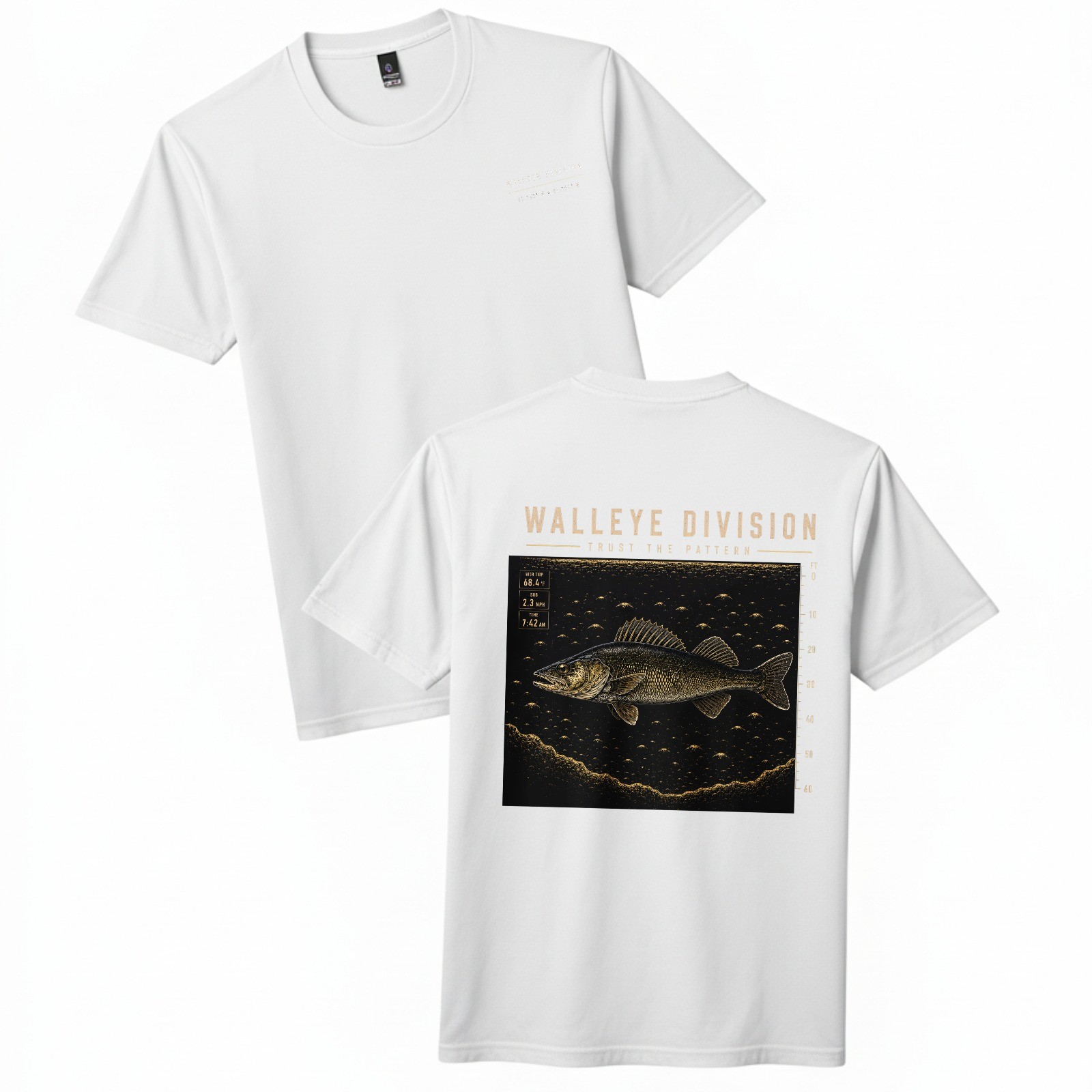 Walleye Division Fishing T-Shirt "Trust The Pattern" Sonar Angler Tee gallery
