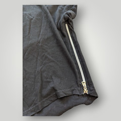 WT02 Adult XL SLIM FIT Solid Black Size Zippers T Shirt Urban Streetwear