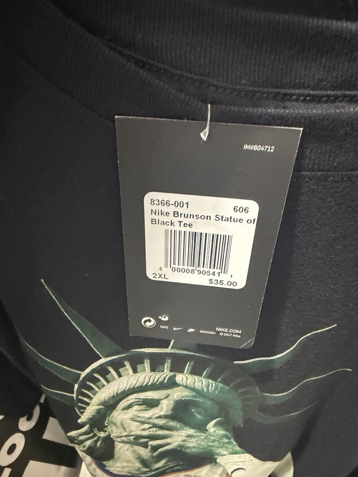 NEW Nike Men’s NYC Only Exclusive Statue of Liberty Knicks Brunson T-Shirt -2XL gallery