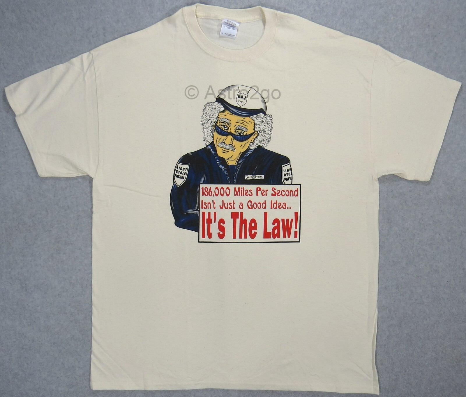 EINSTEIN COP-186,000 MILES PER SECOND...IT'S THE LAW--Science Physics T Shirt gallery