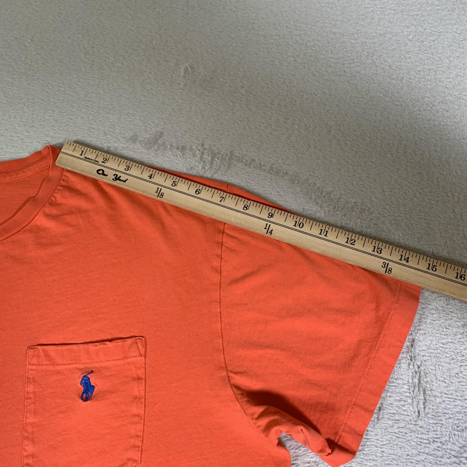 Polo Ralph Lauren Shirt Mens Large Orange Pocket Tee Tagless Cotton Crewneck gallery