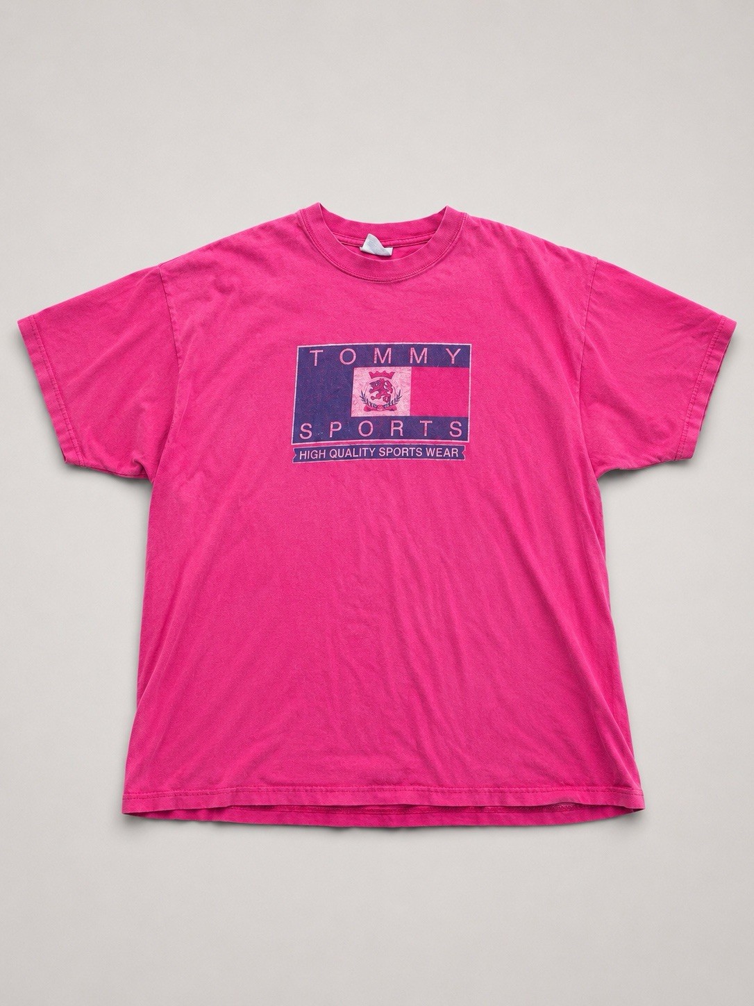 Hanes Beefy-T Men’s XL Pink Short Sleeve Crew Neck Sports Graphic Logo Tee