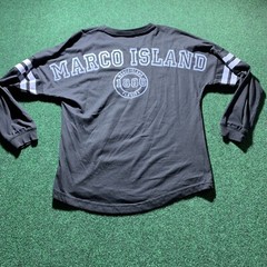 Florida Miami MARCO ISLAND Shirt MEDIUM Black Long Graphic Spirit Jersey Style