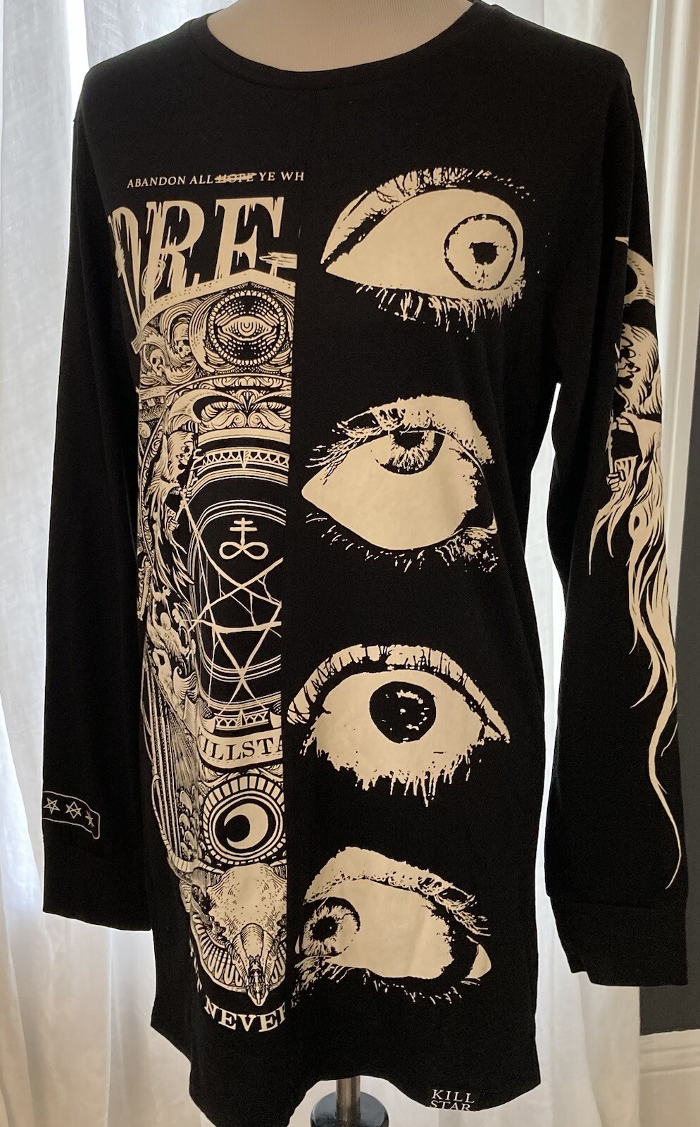 Killstar Insomnia Men’s LS Black Top Sz XS NWT Women’s Dress? Goth
