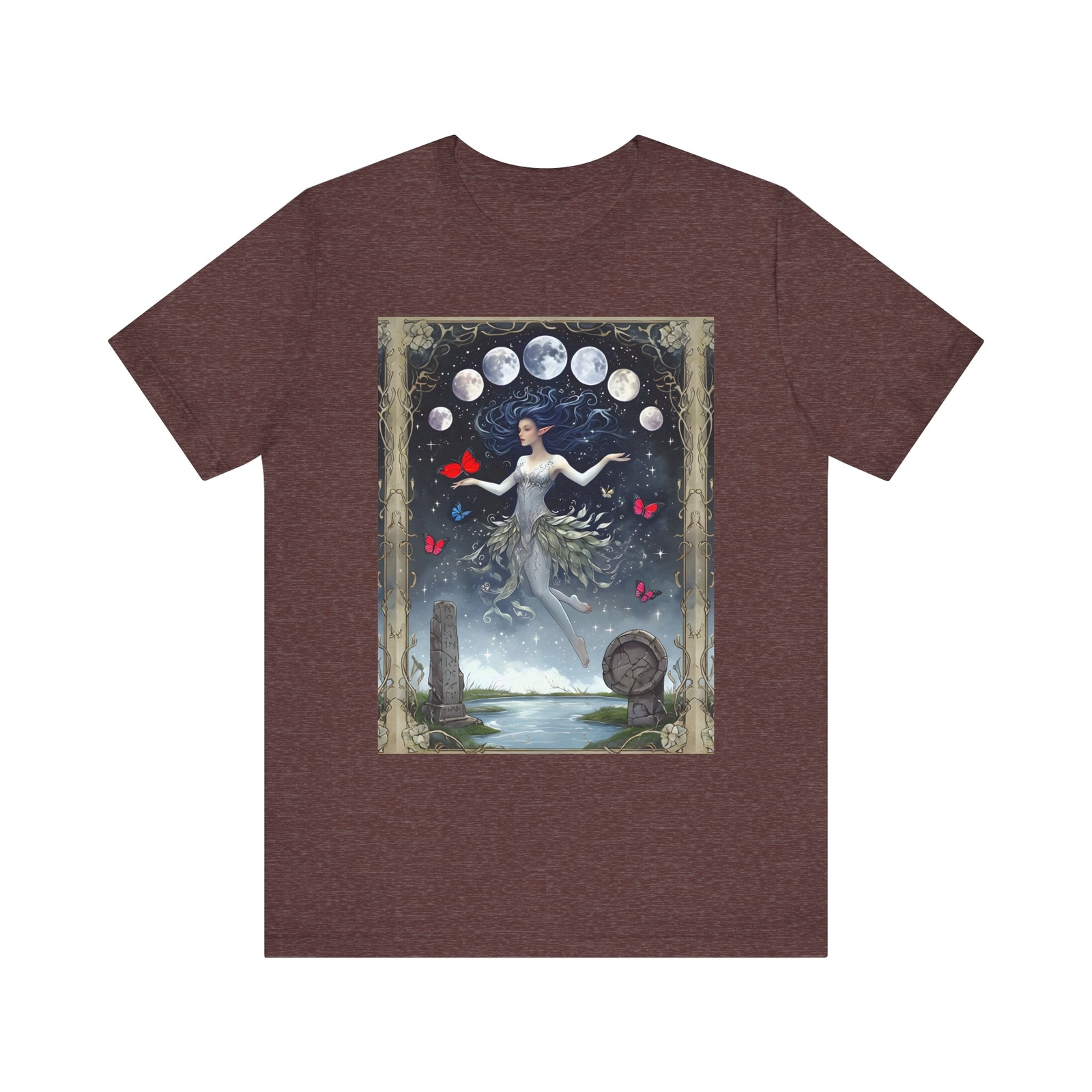 Fairy Female Elf Mythological Legendary Creatures Moon Phases Unisex Tee gallery
