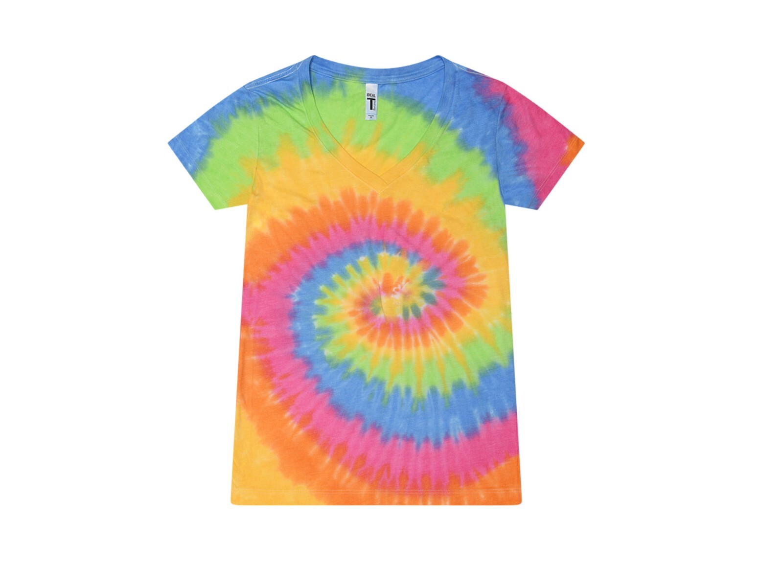 Multi-Color V-Neck Tie Dye T-Shirts Adults Short Sleeve Cotton Colortone gallery