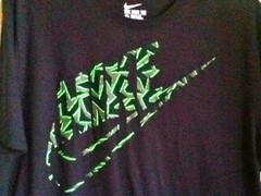 AUTHENTIC NIKE TRI-BLEND LIGHTNING PRINT BLACK T SHIRT 687186-010