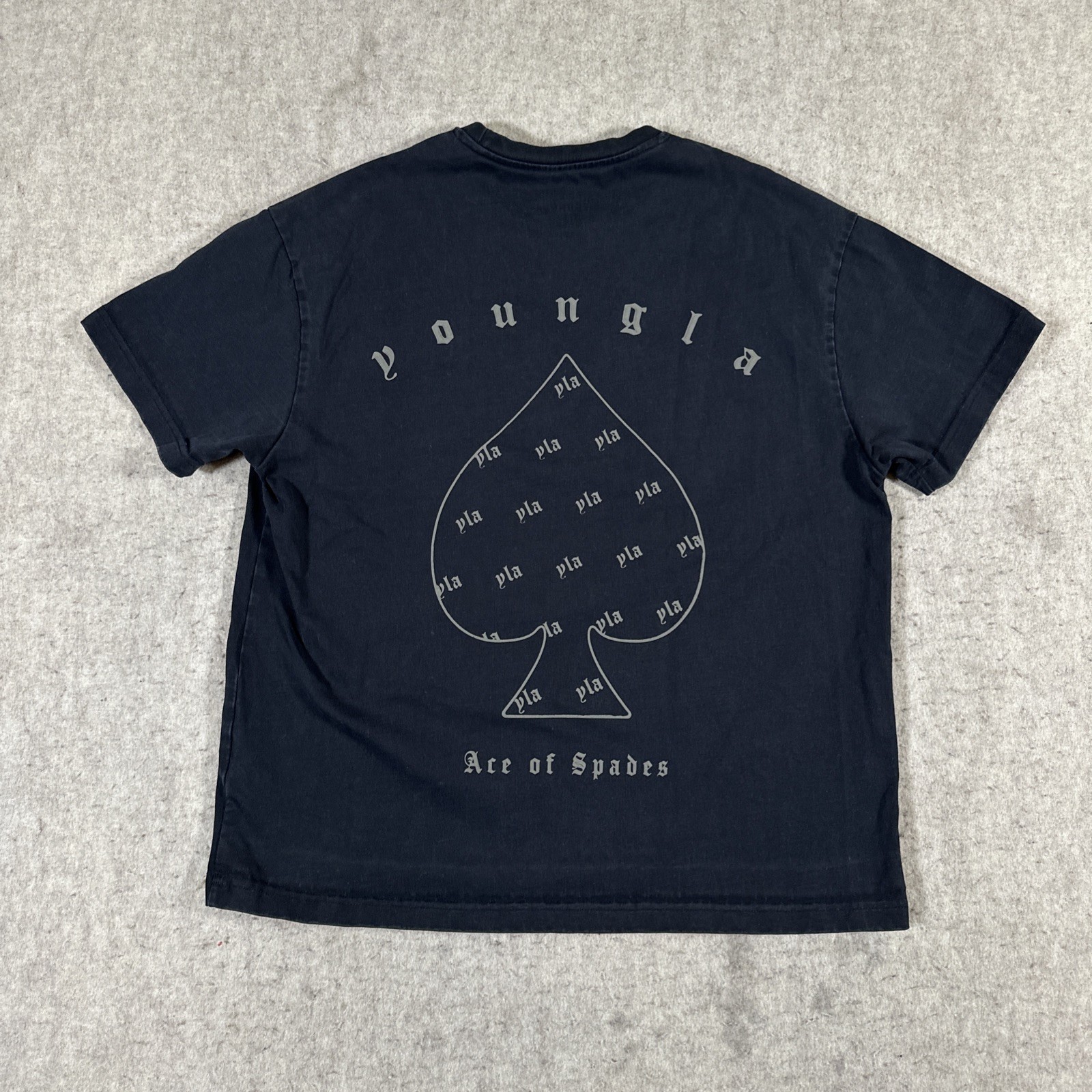 YoungLA T-Shirt Black Men's Small? Short Sleeve Ace Of Spades Gym Workout gallery
