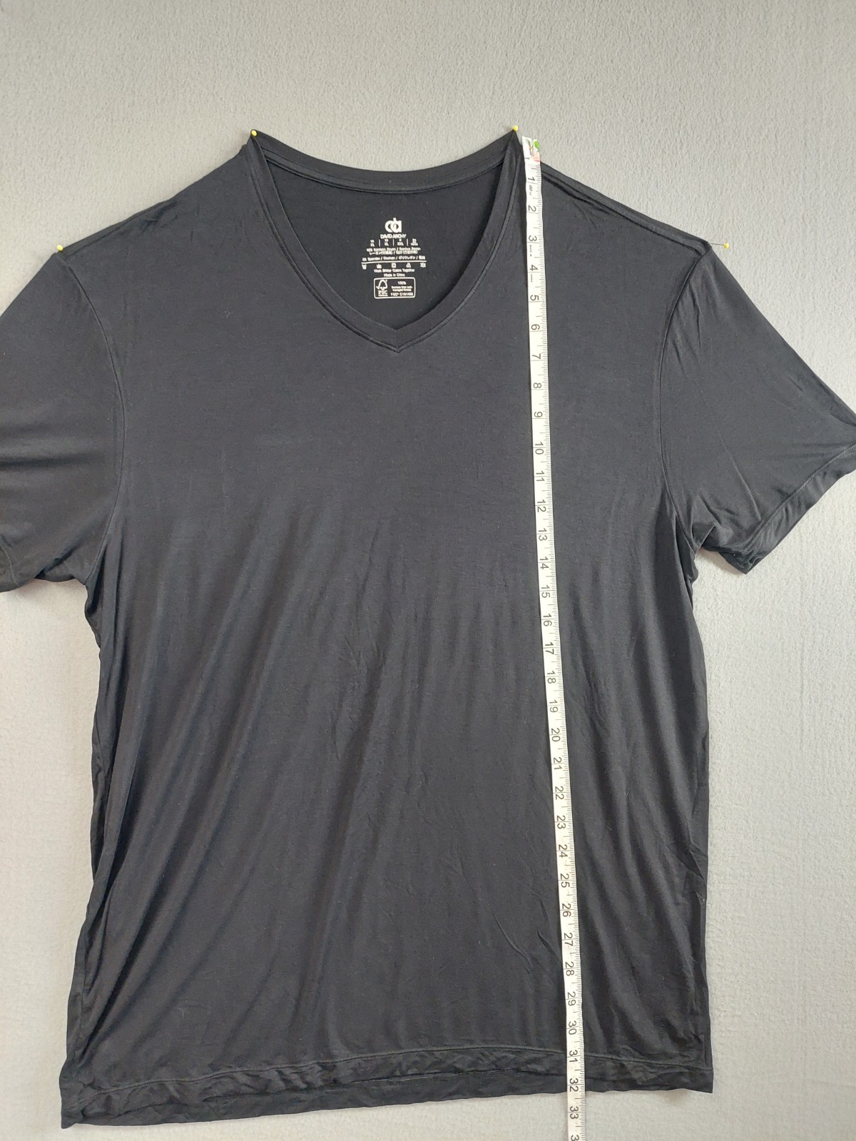 David Archy Men T Shirt XL Black Classic V Neck Short Sleeve Stretch Outdoor gallery