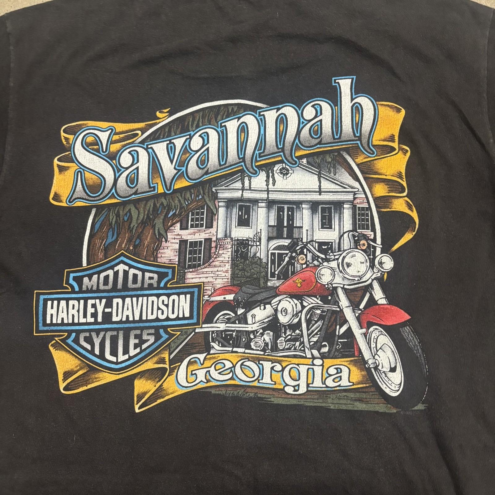 Vtg 1999 Harley Davidson Eagle Soaring Savannah Georgia T-Shirt Large USA Made gallery