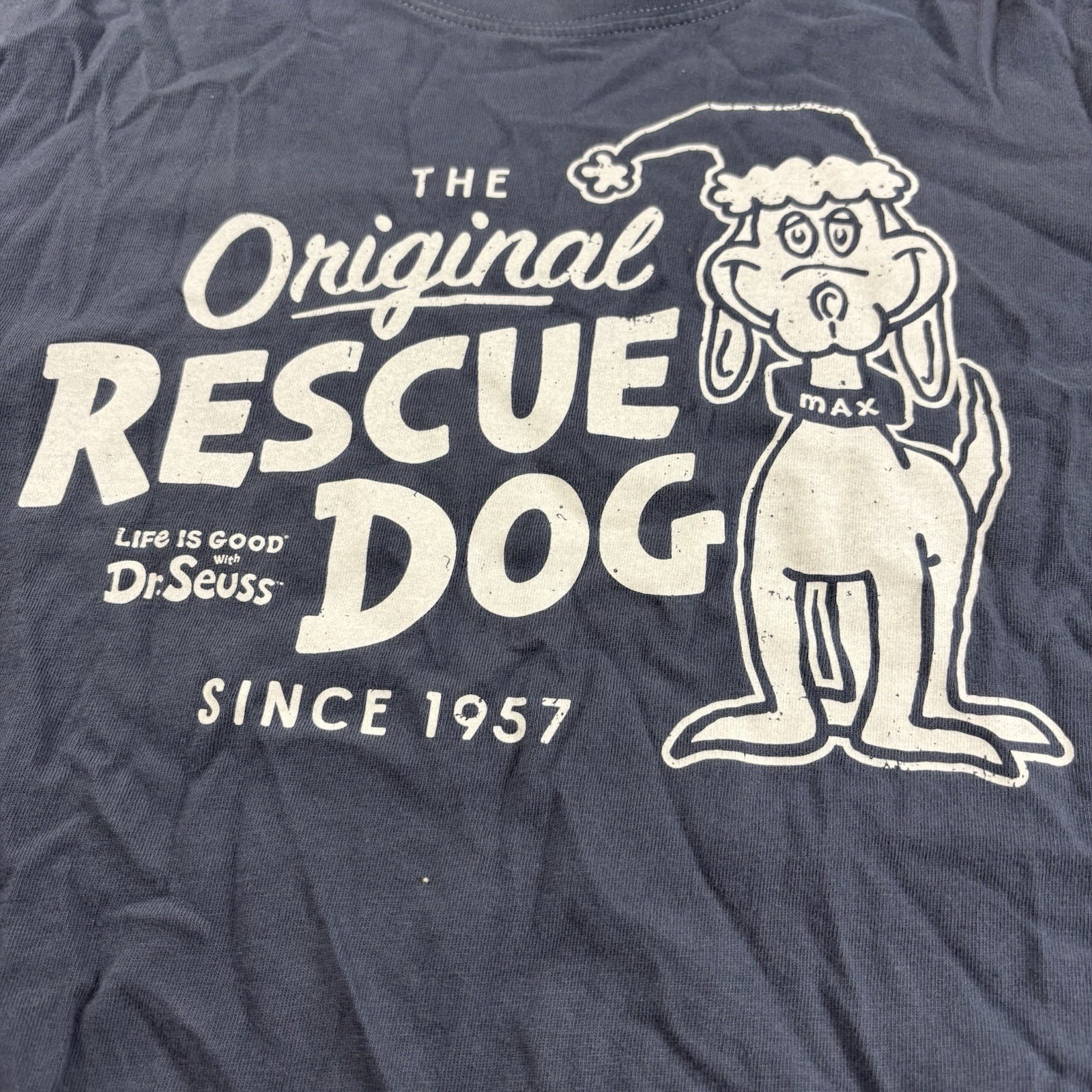 LIFE IS GOOD Dr. Seuss Grinch Christmas T-Shirt "MAX" The Original Rescue Dog L gallery
