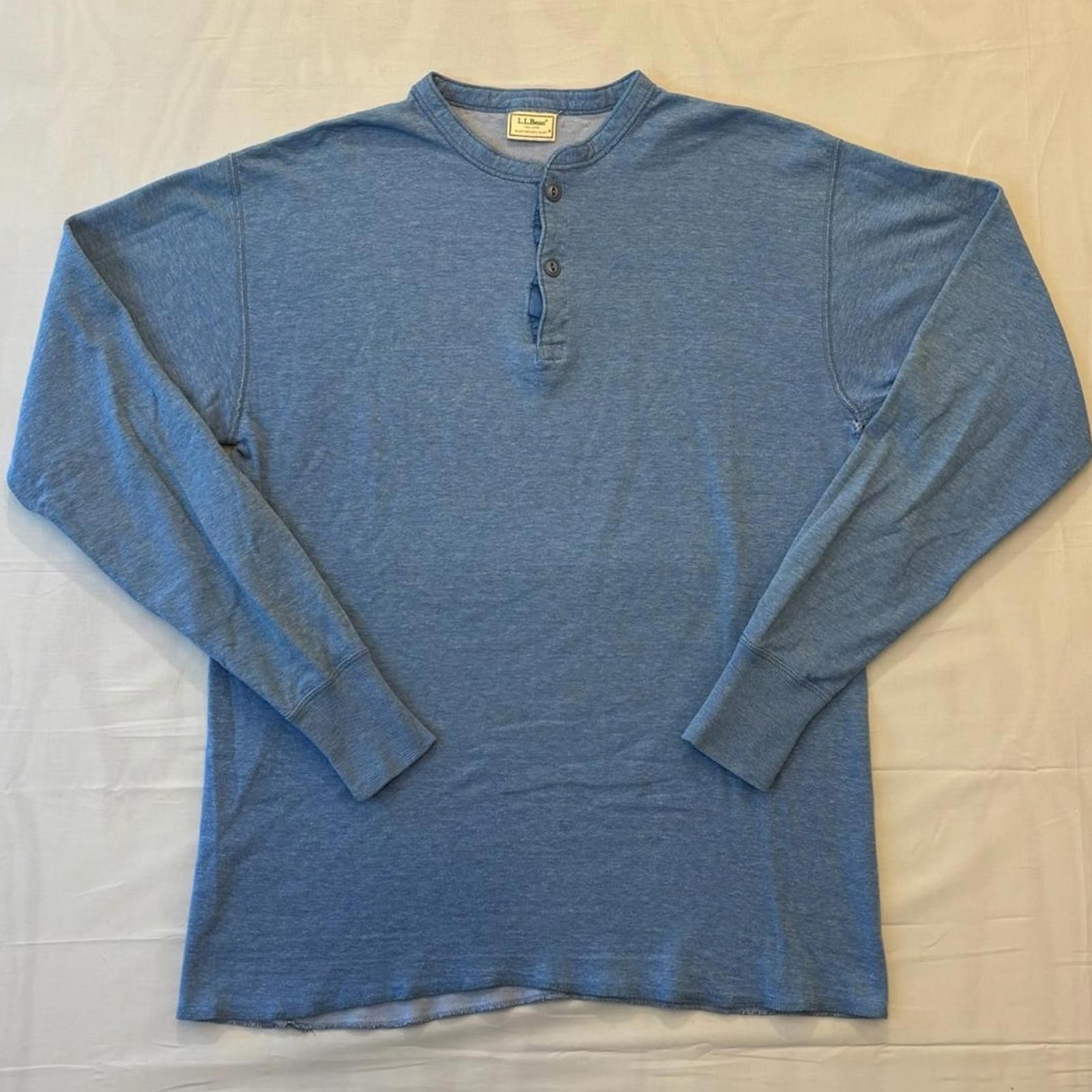 Vintage LL Bean River Driver Shirt Henley Large Tall Two Layer Wool Blend USA gallery