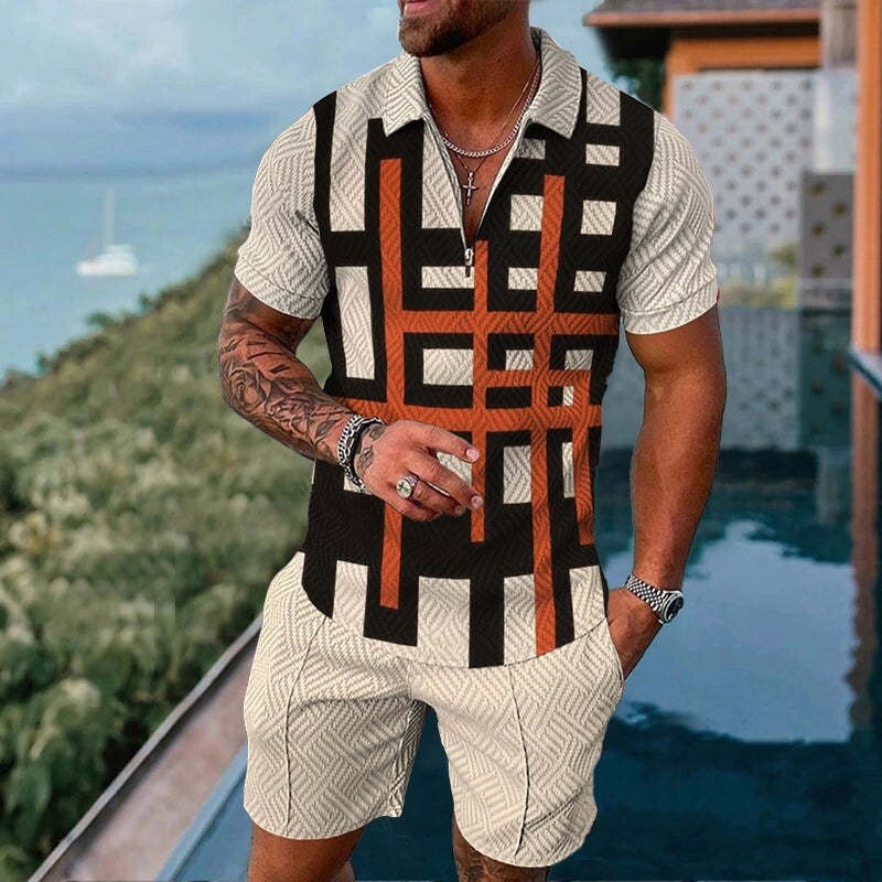 Mens 2-Piece Set Sweatsuit Short Sleeve T Shirts & Shorts Set Summer-Outfit USA gallery