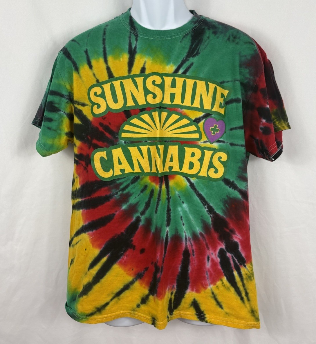 Sunshine Cannabis Double-Sided Tie Dye T-Shirt Men’s Medium Free The Plant gallery