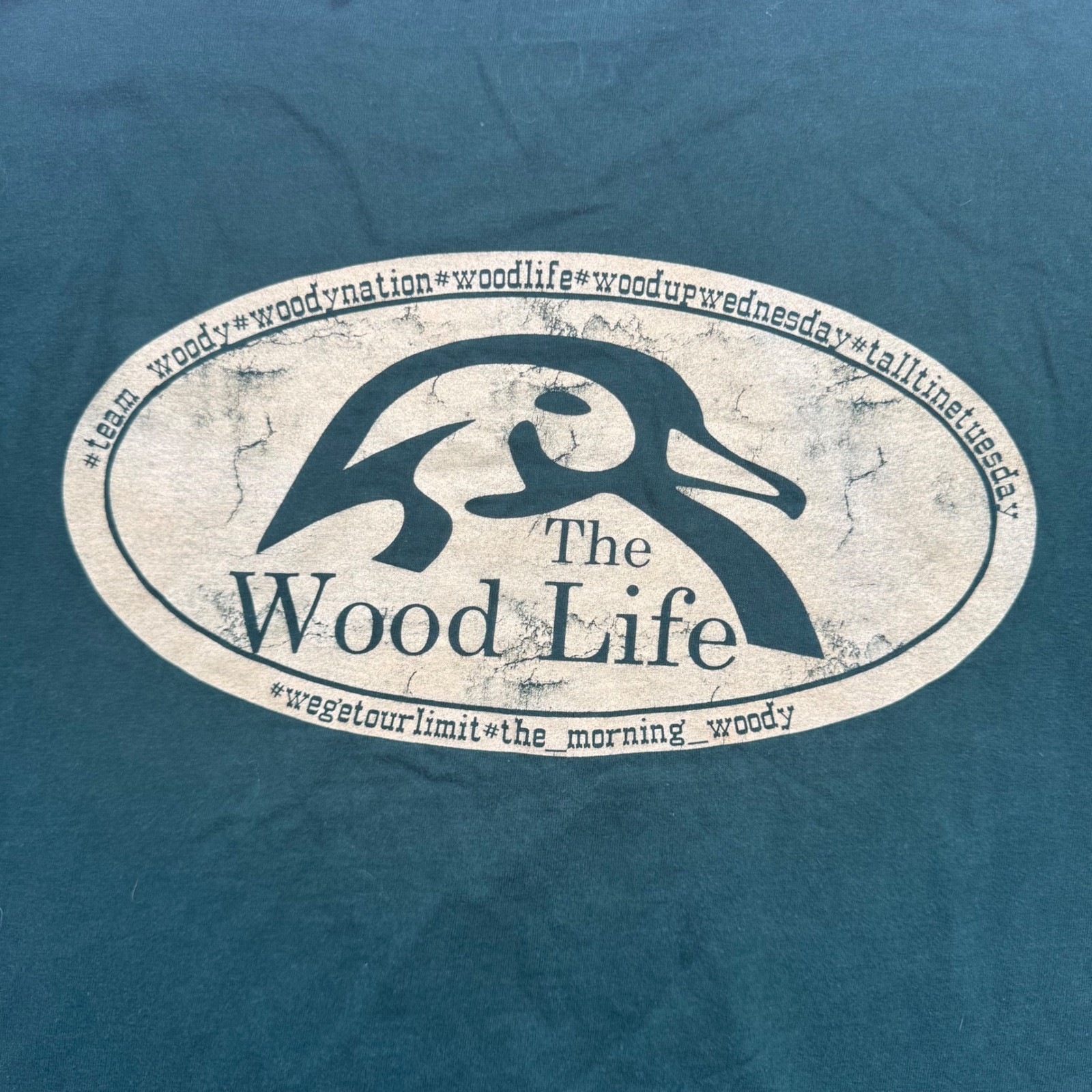 Hanes Beefy-T The Morning Woody Graphic Tee Mens L Green Good Wood Life 2006 gallery
