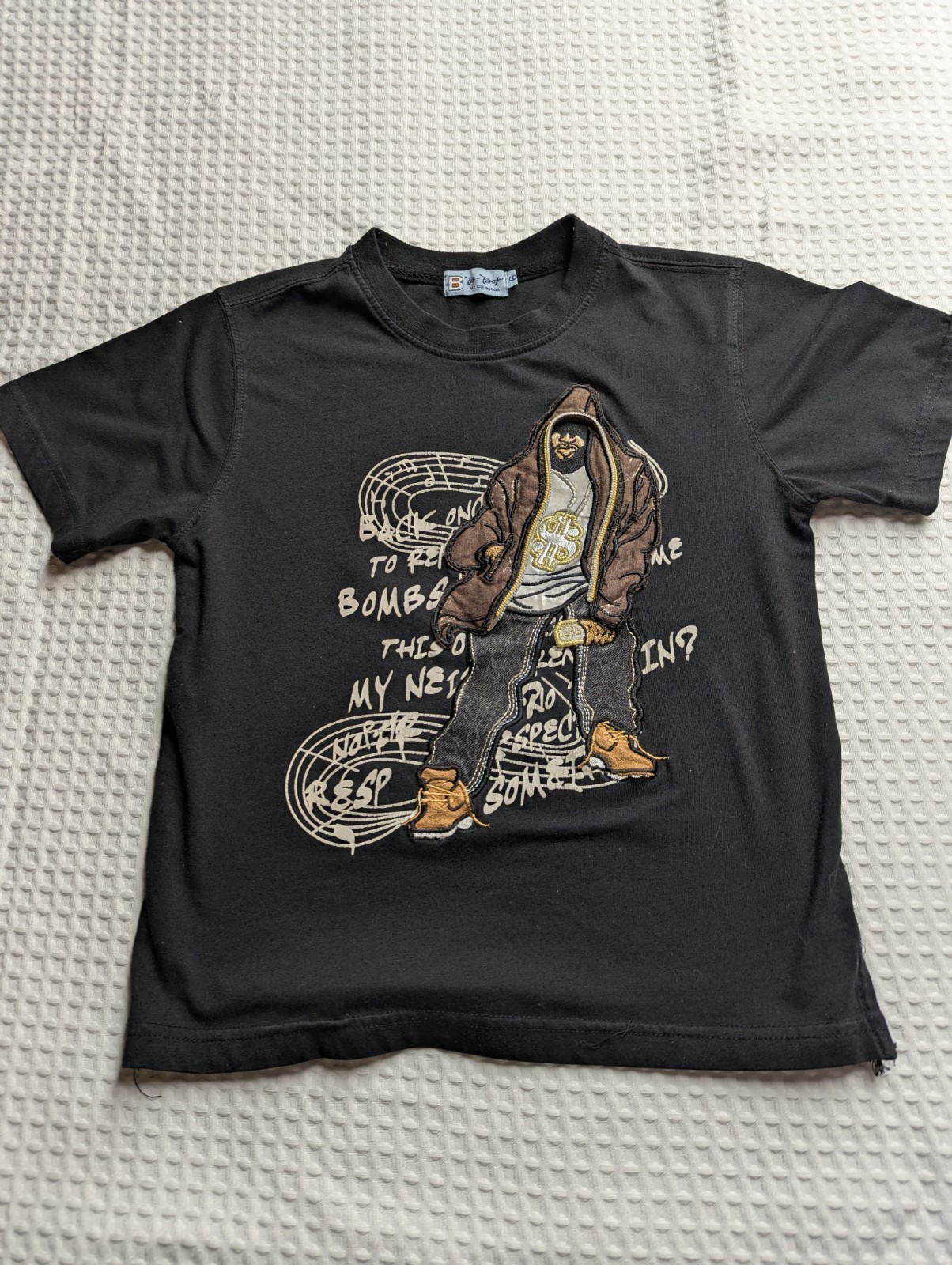 B-Boy Co MJ Collection Hip Hop Graphic Embroidered Shirt Streetwear Size 6 gallery