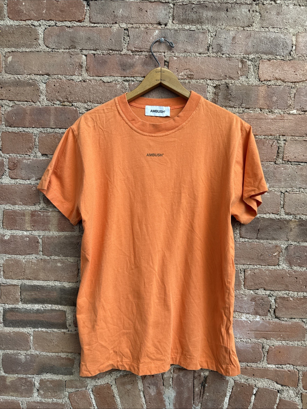 AMBUSH Men’s Tee, Sz 1, Orange 100% Cotton XL Logo Version Limited Edition Japan gallery